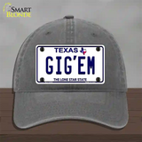 Gigem Texas Novelty License Plate Hat Unconstructed Cotton / Charcoal