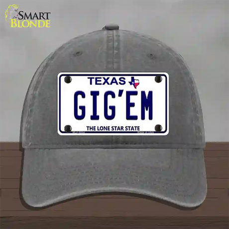 Gigem Texas Novelty License Plate Hat Unconstructed Cotton / Charcoal