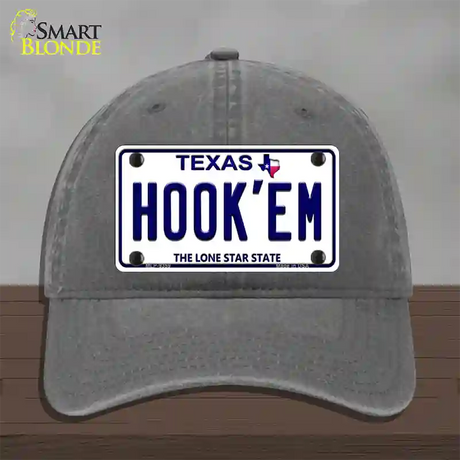 Hookem Texas Novelty License Plate Hat Unconstructed Cotton / Charcoal