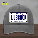 Lubbock Texas Novelty License Plate Hat Unconstructed Cotton / Charcoal