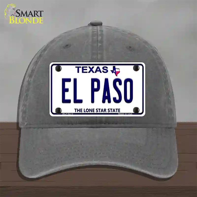 El Paso Texas Novelty License Plate Hat Unconstructed Cotton / Charcoal