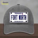 Fort Worth Texas Novelty License Plate Hat Unconstructed Cotton / Charcoal