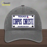 Corpus Christi Texas Novelty License Plate Hat Unconstructed Cotton / Charcoal