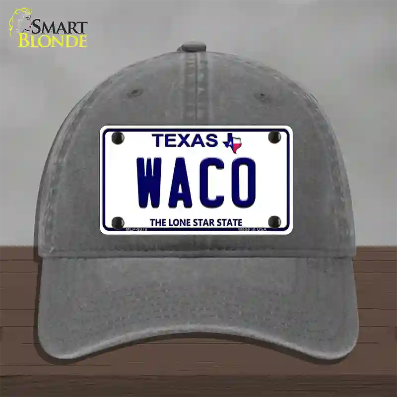 Waco Texas Novelty License Plate Hat Unconstructed Cotton / Charcoal