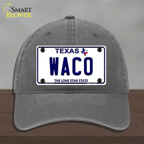 Waco Texas Novelty License Plate Hat Unconstructed Cotton / Charcoal