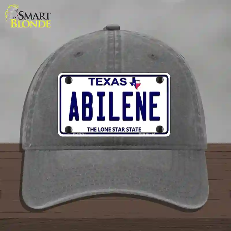 Abilene Texas Novelty License Plate Hat Unconstructed Cotton / Charcoal