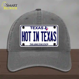 Hot in Texas Novelty License Plate Hat Unconstructed Cotton / Charcoal