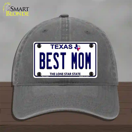 Best Mom Texas Novelty License Plate Hat Unconstructed Cotton / Charcoal