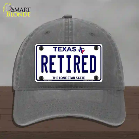 Retired Texas Novelty License Plate Hat Unconstructed Cotton / Charcoal