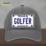 Golfer Texas Novelty License Plate Hat Unconstructed Cotton / Charcoal