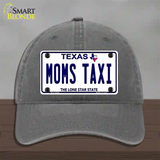 Moms Taxi Texas Novelty License Plate Hat Unconstructed Cotton / Charcoal