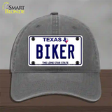 Biker Texas Novelty License Plate Hat Unconstructed Cotton / Charcoal