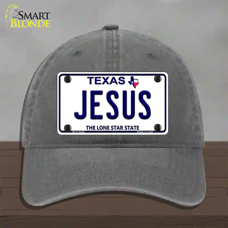 Jesus Texas Novelty License Plate Hat Unconstructed Cotton / Charcoal