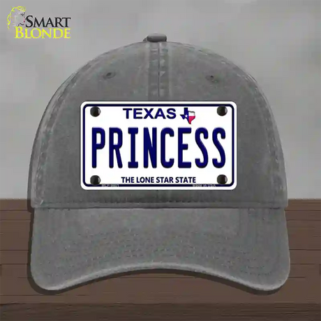 Princess Texas Novelty License Plate Hat Unconstructed Cotton / Charcoal