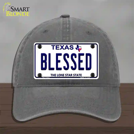 Blessed Texas Novelty License Plate Hat Unconstructed Cotton / Charcoal