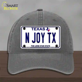 N Joy TX Texas Novelty License Plate Hat Unconstructed Cotton / Charcoal