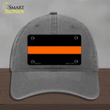 Thin Orange Line Novelty License Plate Hat Unconstructed Cotton / Charcoal