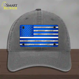 Blue American Flag Thin White Line Novelty License Plate Hat Unconstructed Cotton / Charcoal