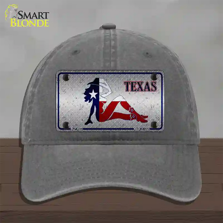 Texas Girl Diamond Novelty License Plate Hat Unconstructed Cotton / Charcoal