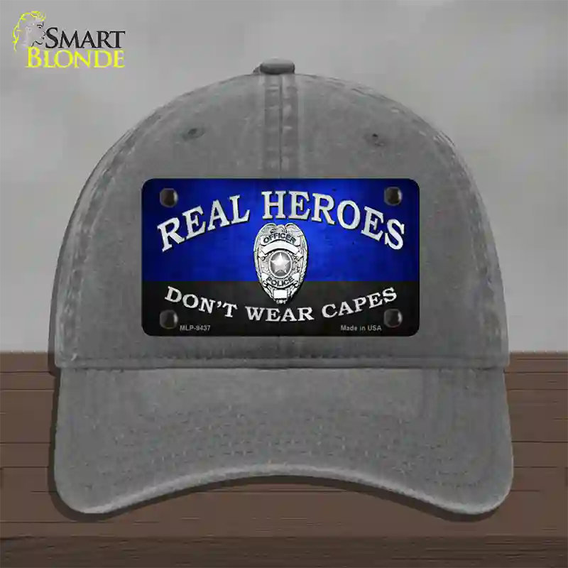 Real Heroes Blue Novelty License Plate Hat Unconstructed Cotton / Charcoal