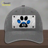 Thin Blue Line Paw K-9 Novelty License Plate Hat Unconstructed Cotton / Charcoal