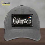 Colorado Flag Script Novelty License Plate Hat Unconstructed Cotton / Charcoal