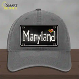 Maryland Flag Script Novelty License Plate Hat Unconstructed Cotton / Charcoal