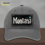 Montana Flag Script Novelty License Plate Hat Unconstructed Cotton / Charcoal