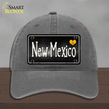 New Mexico Flag Script Novelty License Plate Hat Unconstructed Cotton / Charcoal