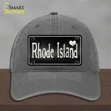 Rhode Island Flag Script Novelty License Plate Hat Unconstructed Cotton / Charcoal