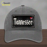 Tennessee Flag Script Novelty License Plate Hat Unconstructed Cotton / Charcoal