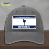 South Carolina I Breathe Blank Novelty License Plate Hat Unconstructed Cotton / Charcoal