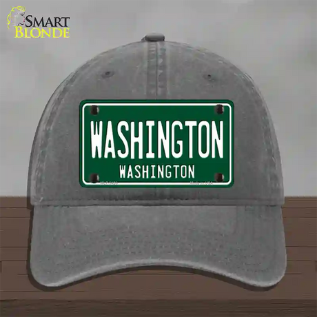 Washington Vintage Green Novelty License Plate Hat Unconstructed Cotton / Charcoal