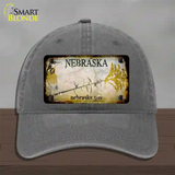 Nebraska Gov Rusty Blank Novelty License Plate Hat Unconstructed Cotton / Charcoal