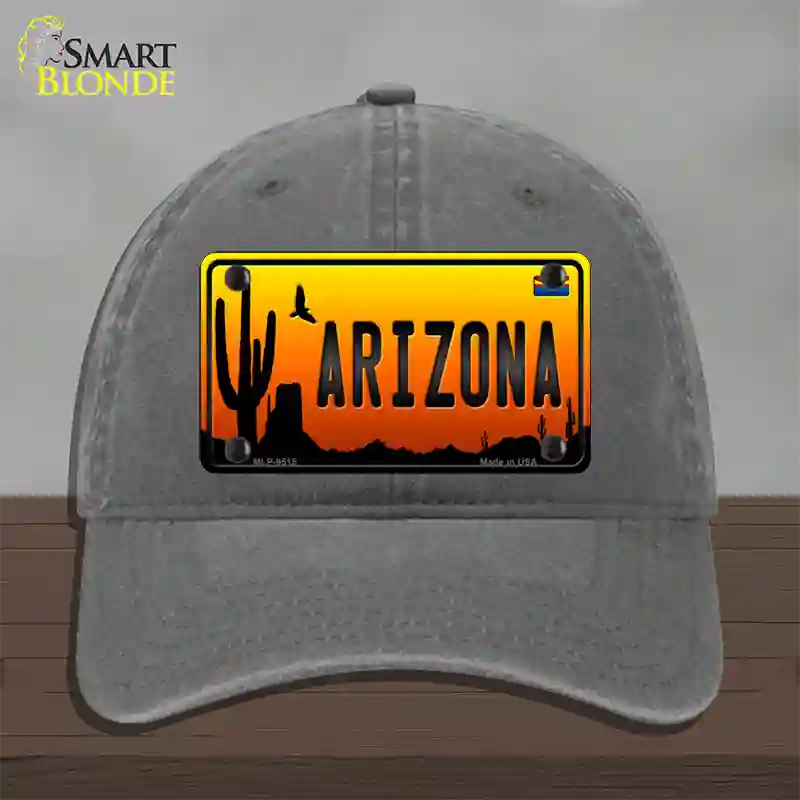 Arizona Scenic Novelty License Plate Hat Unconstructed Cotton / Charcoal