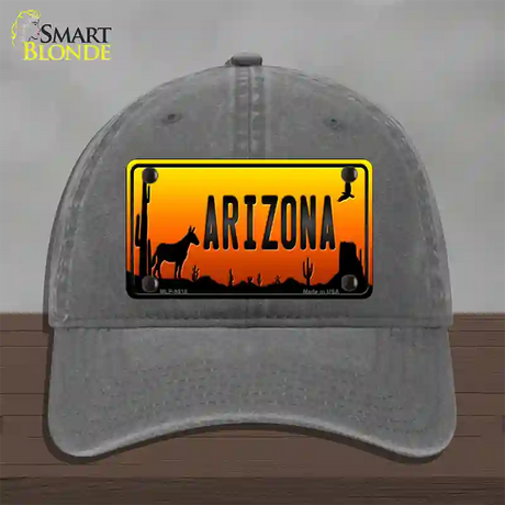 Donkey Arizona Scenic Novelty License Plate Hat Unconstructed Cotton / Charcoal