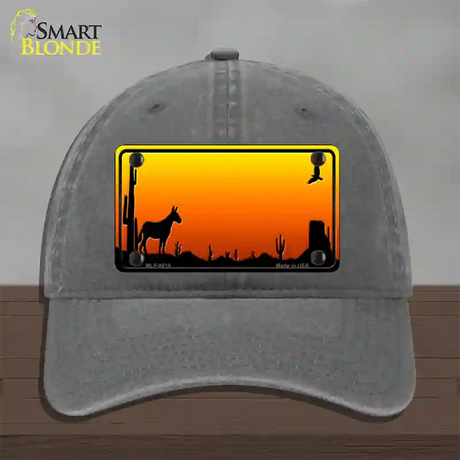 Donkey Blank Scenic Novelty License Plate Hat Unconstructed Cotton / Charcoal