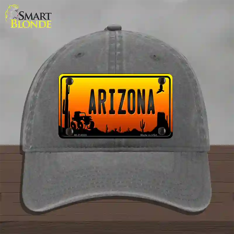 Jeep Arizona Scenic Novelty License Plate Hat Unconstructed Cotton / Charcoal