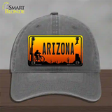 Biker Arizona Scenic Novelty License Plate Hat Unconstructed Cotton / Charcoal