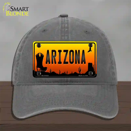 Boot Arizona Scenic Novelty License Plate Hat Unconstructed Cotton / Charcoal