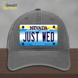 Just Wed Nevada Novelty License Plate Hat Unconstructed Cotton / Charcoal