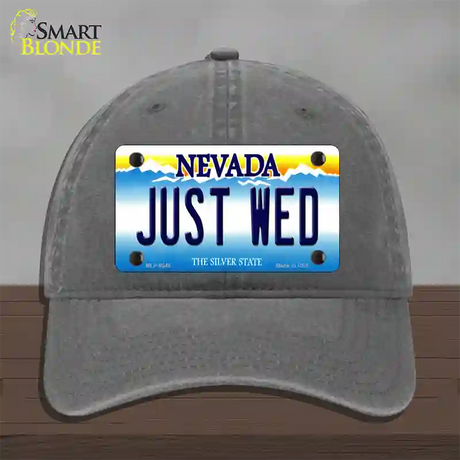 Just Wed Nevada Novelty License Plate Hat Unconstructed Cotton / Charcoal