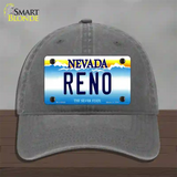 Reno Nevada Novelty License Plate Hat Unconstructed Cotton / Charcoal