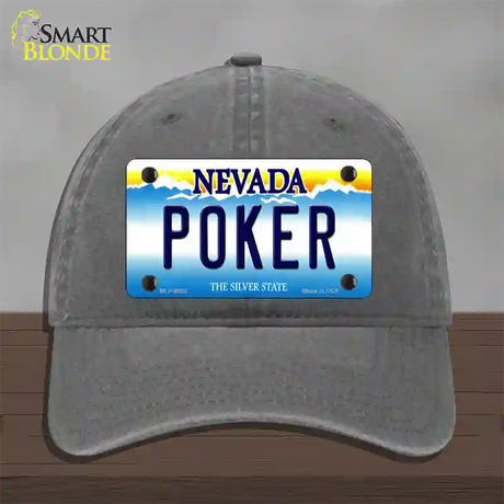 Poker Nevada Novelty License Plate Hat Unconstructed Cotton / Charcoal