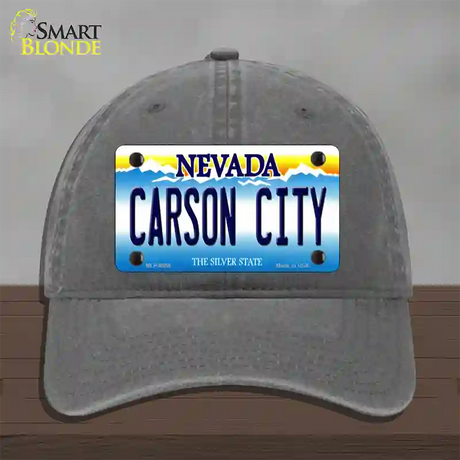 Carson City Nevada Novelty License Plate Hat Unconstructed Cotton / Charcoal