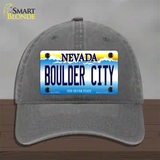 Boulder City Nevada Novelty License Plate Hat Unconstructed Cotton / Charcoal