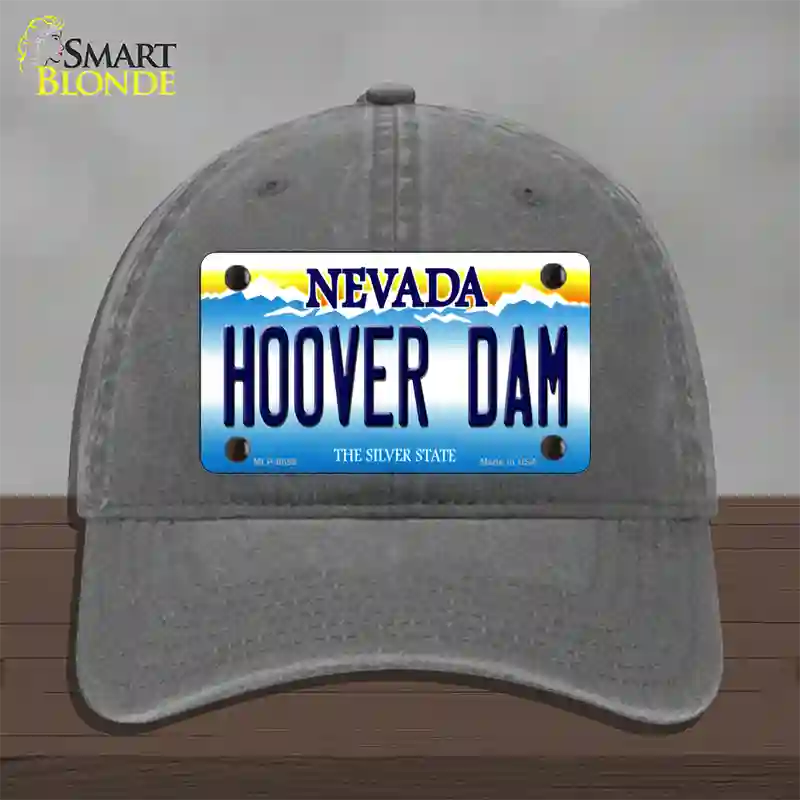 Hoover Dam Nevada Novelty License Plate Hat Unconstructed Cotton / Charcoal