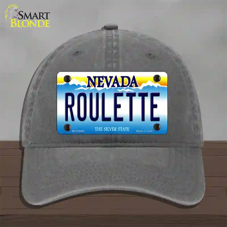 Roulette Nevada Novelty License Plate Hat Unconstructed Cotton / Charcoal