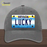 Lucky Nevada Novelty License Plate Hat Unconstructed Cotton / Charcoal