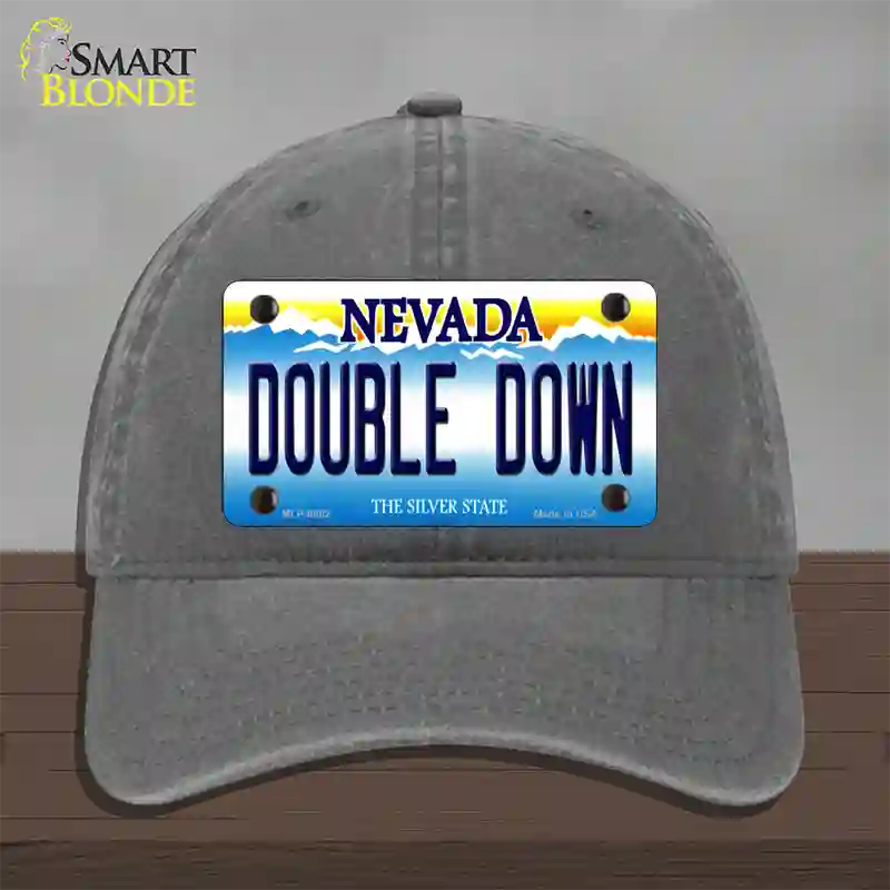 Double Down Nevada Novelty License Plate Hat Unconstructed Cotton / Charcoal